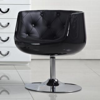 Kacey Futuristic Fiberglass and Leatherette Chair  