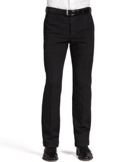 Incotex Chinolino Cotton/Linen Trousers, Black