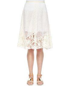 See by Chloe Lace A line Knee Length Skirt