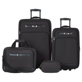 Skyway Luggage Desoto 2.0 Black 4 piece Travel Luggage Set  