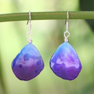 Natural Orchid Twilight Handcrafted Dangle Earrings (Thailand)