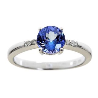 Anika and August Sterling Silver Round cut Tanzanite and Diamond