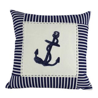 Anchor Stripes Decorative Throw Pillow by Handcrafted Nautical Decor