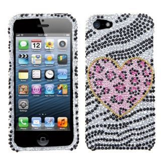 INSTEN Playful Leopard Diamante Protector Phone Case Cover for Apple