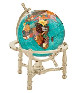 Kalifano Bahama Blue 4 in. Gemstone Globe with Nautical Stand   Globes