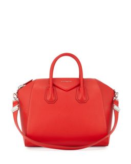 Givenchy Antigona Medium Leather Satchel Bag, Medium Red