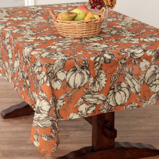 Harvest Toile Pumpkin Textured Tablecloth  ™ Shopping