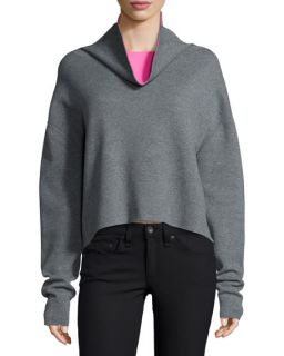 Milly Reversible Pullover Sweater, Gray/Pink