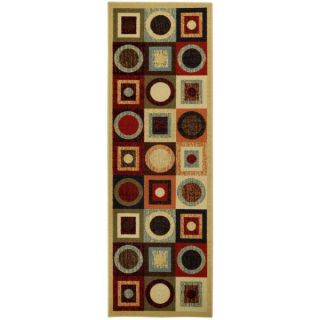 Rubber Back Multicolor Geometric Non Slip Long Runner Rug (28 x 910