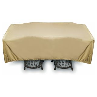 Two Dogs Designs 2D PF9696596 in. Square Table / Chat Set Cover   Khaki   Outdoor Furniture Covers