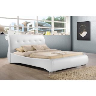 Baxton Studio Pergamena Upholstered Platform Bed   Platform Beds