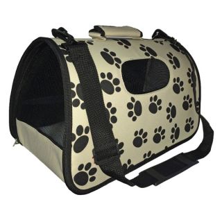 Pet Life Airline Approved Zippered Folding Cage Carrier, Color Paw