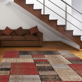 Shadowed Boxes Red Area Rug (5 3 x 7 3)  ™ Shopping
