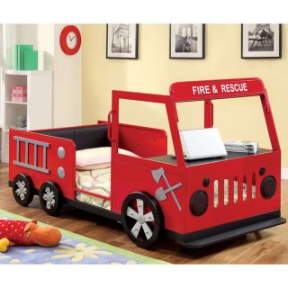 Furniture of America Rescue Team Fire Truck Metal Youth Bed