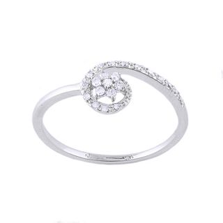 Beverly Hills Charm 10k White Gold 1/10ct TDW Diamond Flower Ring (H I