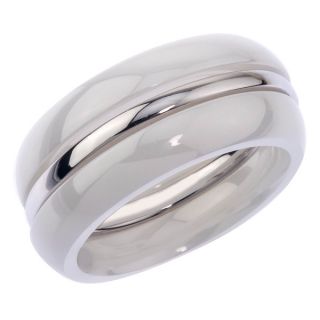 Rose tone Sterling Silver/ Black Ceramic Stack Ring
