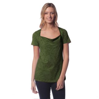 AtoZ Womens Lace Print Cowl Neck T Shirt   17296220  