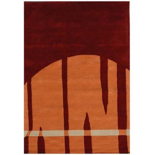 Hand tufted Abstract Brown/ Orange Wool Rug (5 x 8)