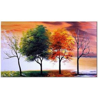DesignArt Four Seasons Nature Tree Original Painting on Canvas