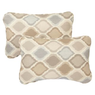 Beige/ Grey Indoor/ Outdoor Ogee Corded 12 x 24 inch Lumbar Pillows