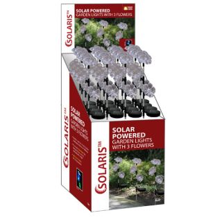 16 Piece Solar Trio Flower Garden Stake Set by Woodland Imports