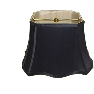 Rectangle Black Scallop Silk Shade with Gold Lining  