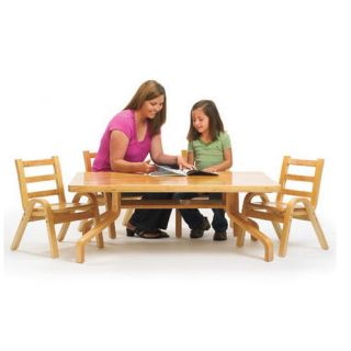 Angeles NaturalWood 12 Rectangle Toddler Table and Chair Set