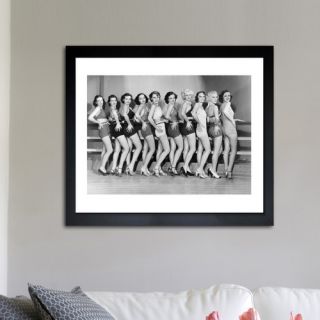 The Art Cabinet Retro Show Girls Framed Photographic Print in Black