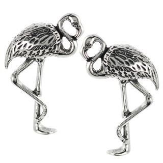 Journee Collection Sterling Silver Flamingo Stud Earrings  