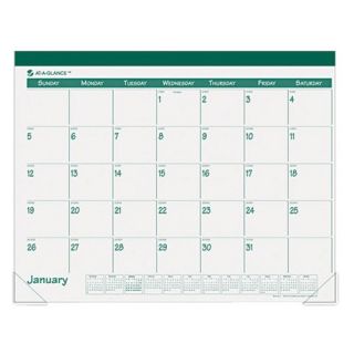 AT A GLANCE 22 x 17 in. Recycled Fashion Desk Pad   Green   2012   Office Desk Accessories