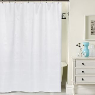 Hotel Quality Waffle Weave White Shower Curtain with Metal Grommets