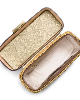 MICHAEL Michael Kors Gabriella Medium Straw Satchel Bag, Pale Gold