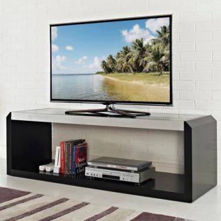 60 inch Black Glass Wood TV Stand   Shopping   Great Deals