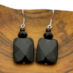 Sterling Silver Faceted Onyx Earrings (China)   Shopping