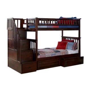 Atlantic Furniture Columbia Storage Bunk Bed with Staircase