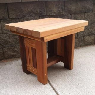 Wood Country Cabbage Hill Solid Cedar End Table   Patio Accent Tables