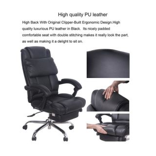 Merax High Back Leather Executive Office Chair with Footrest