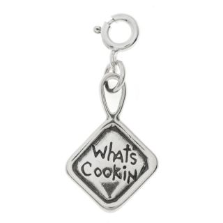 Sterling Silver Whats Cookin Pot Holder Charm  