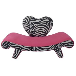 Fun Furnishings Chaise My Heart Lounger   Zebra Pink