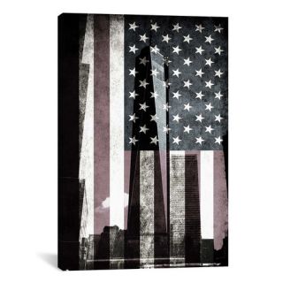 Flags New York Freedom Tower Graphic Art on Canvas