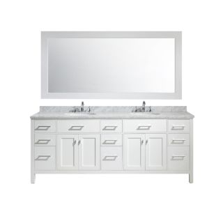 Design Element London 84 inch Double Sink Vanity Set in White Finish