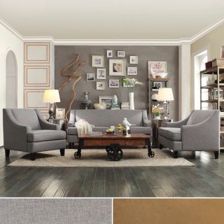 INSPIRE Q Winslow Concave Arm Modern 3 piece Living Room Set