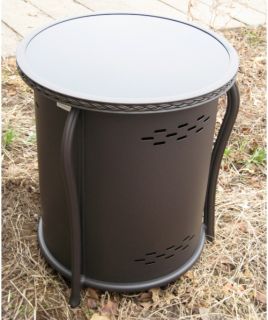 Outdoor GreatRoom Propane Tank Cover and Side Table with Glass Top   Fire Pit Accessories