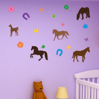 Style and Apply Colorful Horse Wall Decal Set