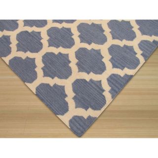 Hand Knotted Blue/Ivory Area Rug by Eastern Rugs