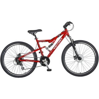 Victory Mens Red Jackpot 2.0 Full Suspension Mountain Bike with 27.5