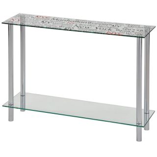Soho Printed NYC Glass/ Chrome Console Table