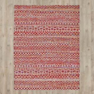 Vojtech Hand Knotted Crimson Area Rug by Mercury Row