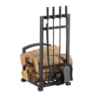 Pleasant Hearth 4 Piece Harper Fireplace Log Holder and Toolset
