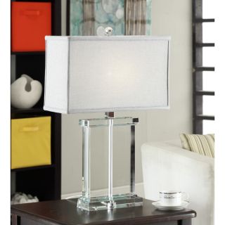 Crystal Rectangular Table Lamp with Grey Shade   14430973  